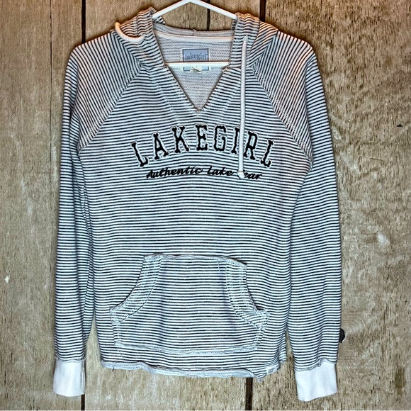 Sweatshirt lake girl stripped hoody small medium - Picture 1 of 5